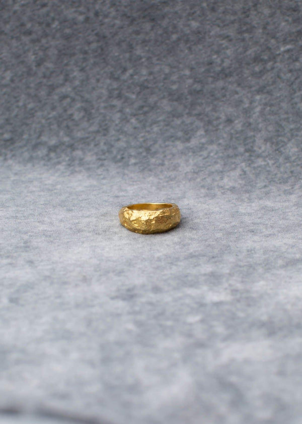 Handmade Textured Ring. 03 Gold - Alor The Label