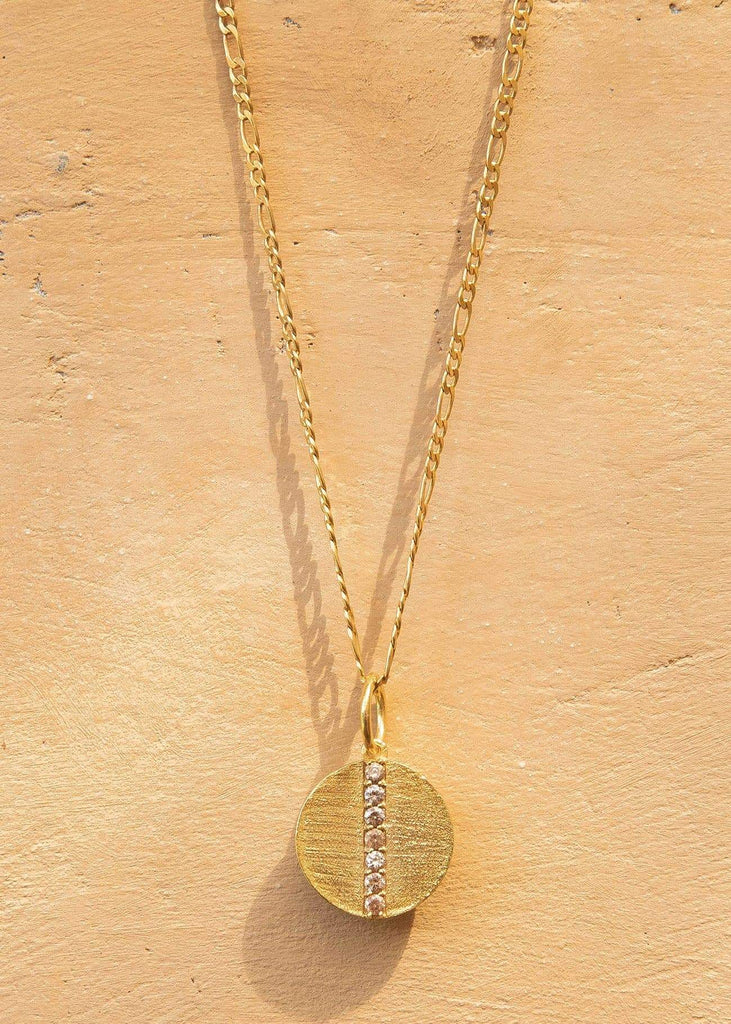 Vintage Seven Stone Medallion with Zircon Gemstones Gold - Alor The Label