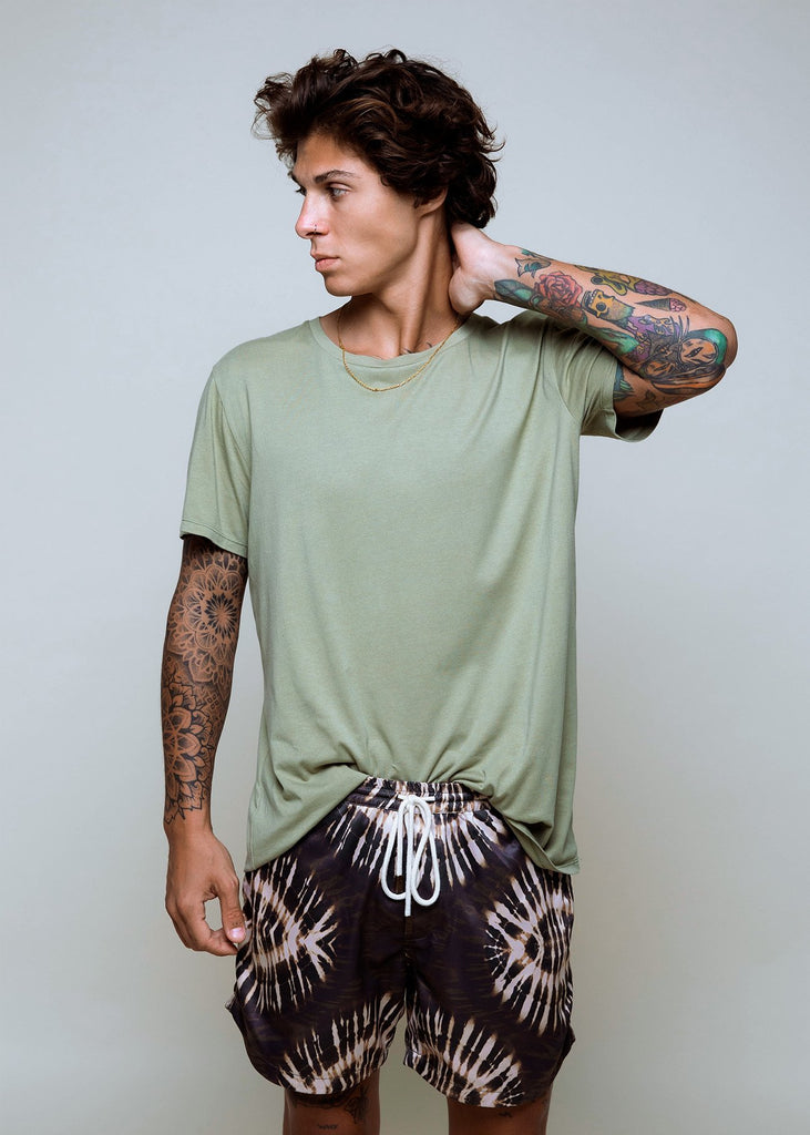 Bamboo Crew T - Elm Green - Alor The Label