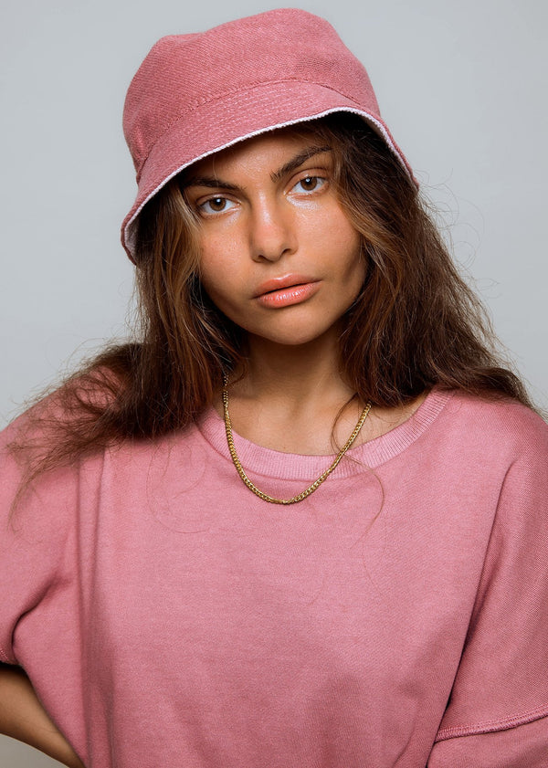 Bucket Hat - Reversible Pink / Mauve Red - Alor The Label