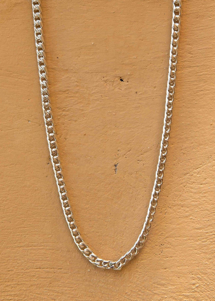 Handmade Cuban Chain Necklace with Alōr Tag Silver - Alor The Label