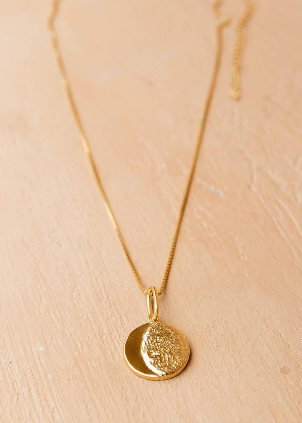 Handmade Moon Medallion. 01 Gold - Alor The Label