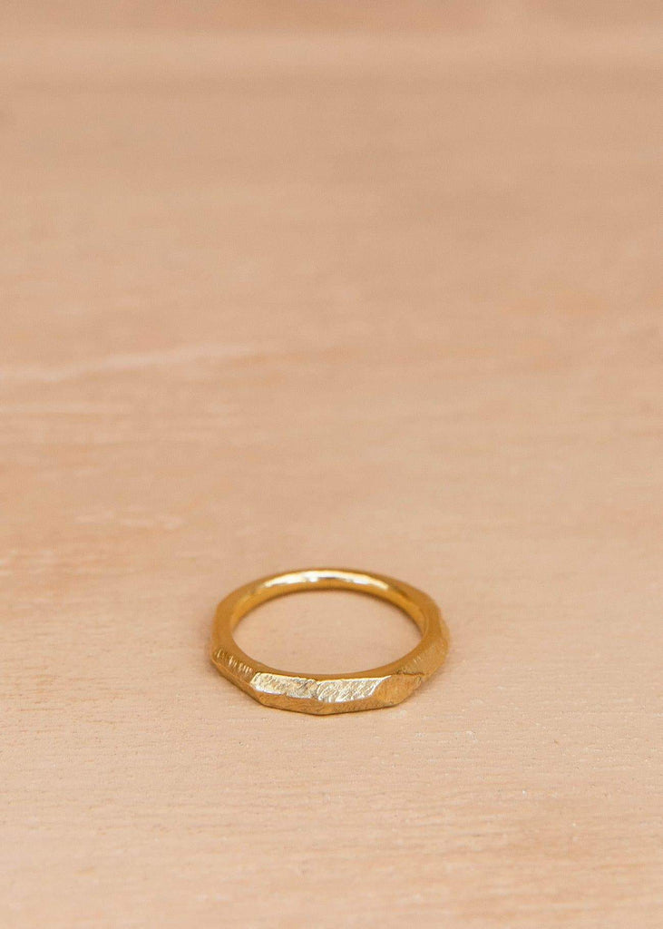 Handmade Textured Ring. 01 Gold - Alor The Label
