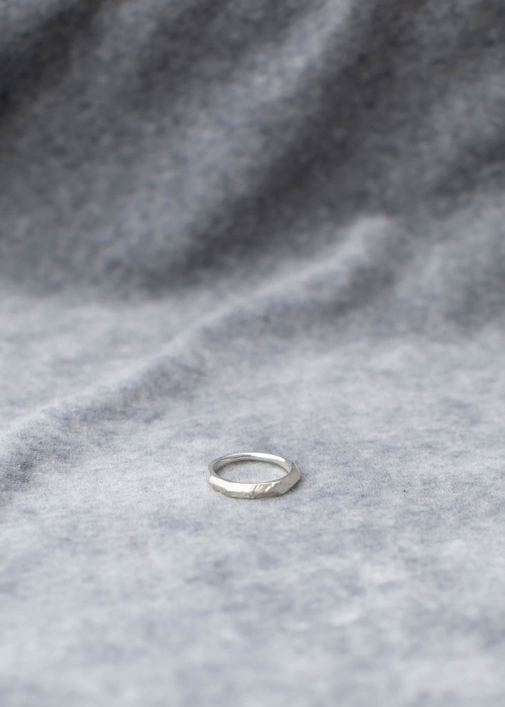 Handmade Textured Ring. 01 Silver - Alor The Label