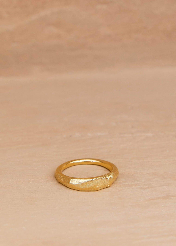 Handmade Textured Ring. 02 Gold - Alor The Label