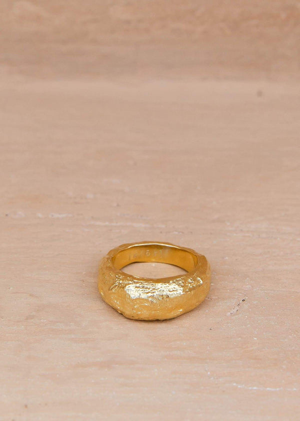 Handmade Textured Ring. 03 Gold - Alor The Label
