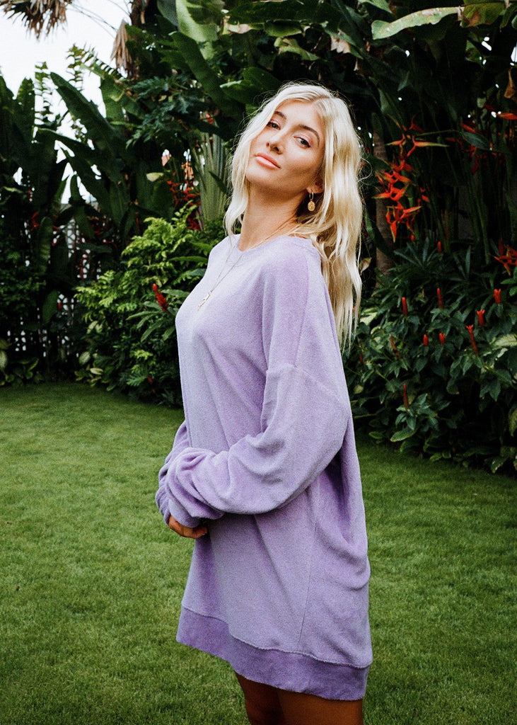 Oversized Towel Sweater Lilac - Alor The Label