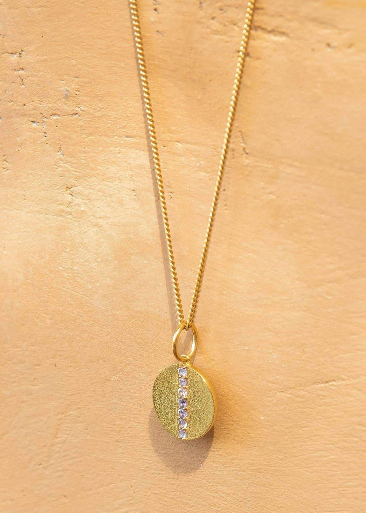 Vintage Seven Stone Medallion with Tanzanite Gemstones Gold - Alor The Label