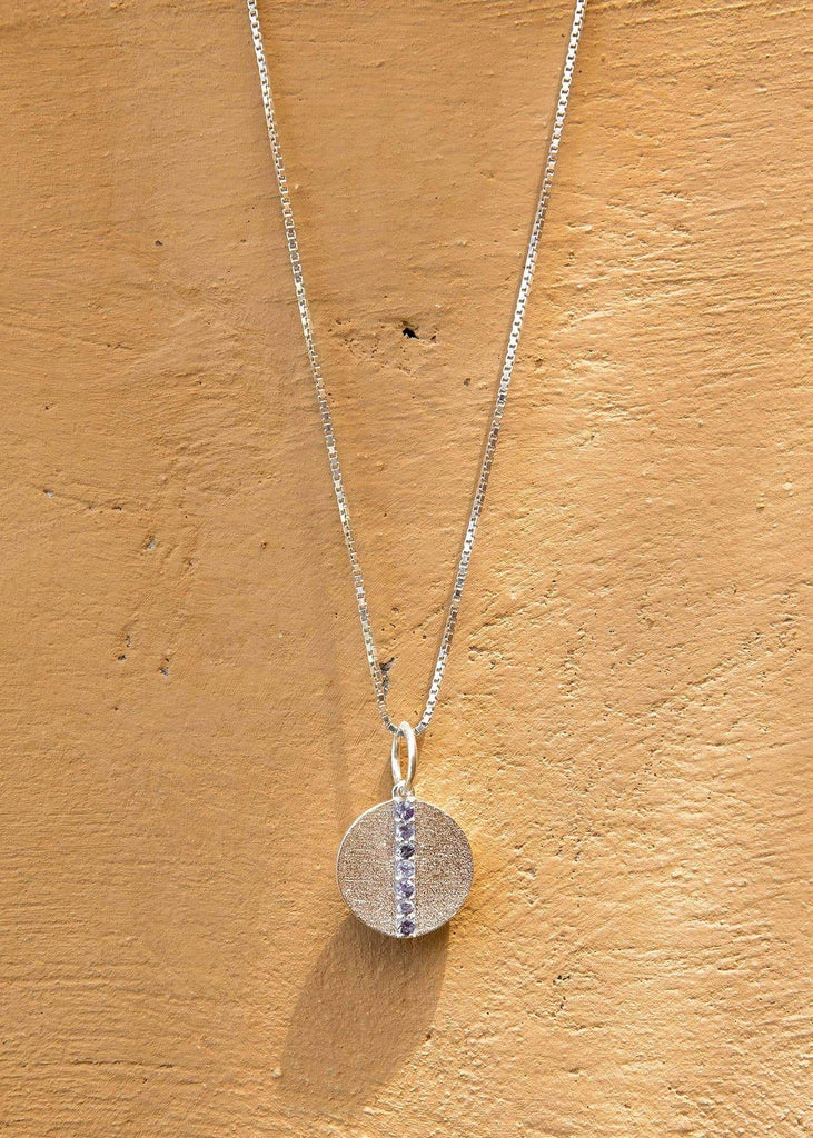 Vintage Seven Stone Medallion with Tanzanite Gemstones Silver - Alor The Label