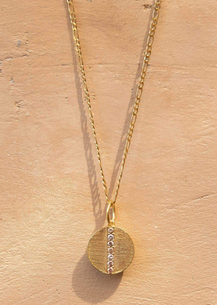 Vintage Seven Stone Medallion with Zircon Gemstones Gold - Alor The Label